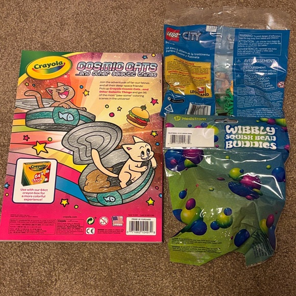 Crayola Cosmic Cats Coloring Book with Stickers, Lego City, Squish Bead Buddy - Picture 2 of 3